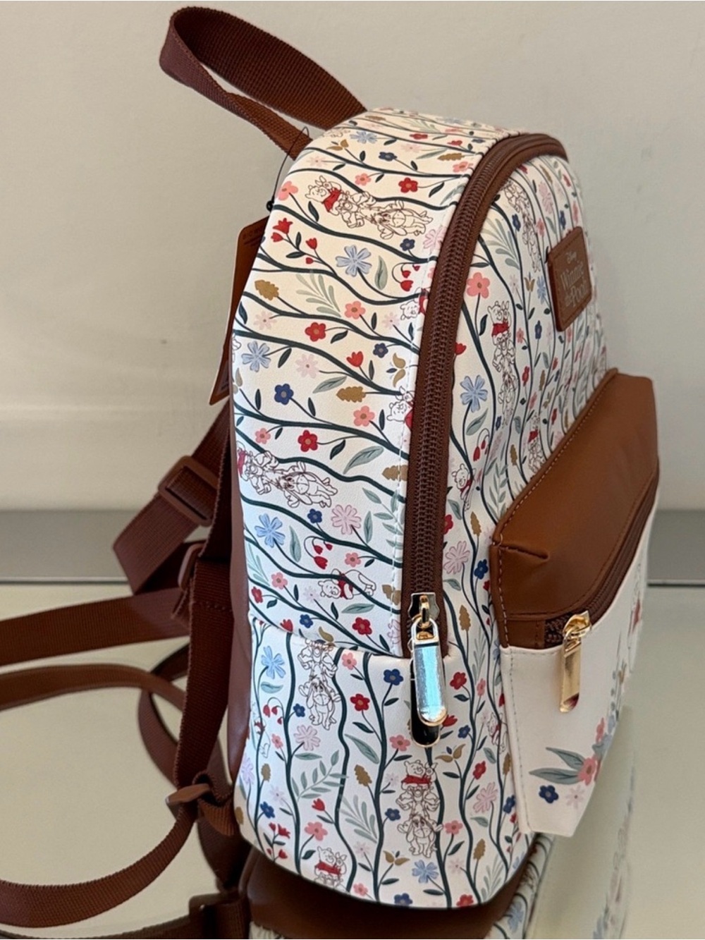 Disney Winnie the Pooh Floral Cream and Brown Mini Backpack - Picture 10 of 15